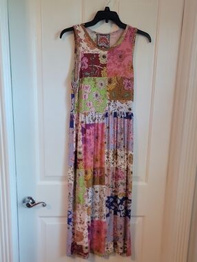 JOHNNY WAS | Cosmo Easy Fit Midi Tea Length Boho Vibes Dress Bamboo Xs X Small